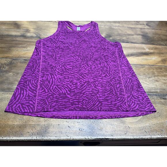 Athleta Racer Bank Tank Athletic Top Purple Pink Animal Print Size Small - Picture 4 of 10
